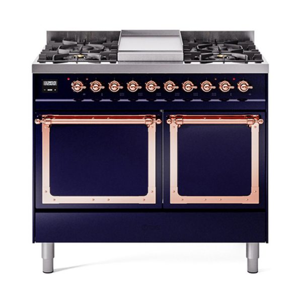 ILVE Nostalgie II Noblesse 40?? Dual Fuel Freestanding Range 6 Sealed Burners + Griddle with Solid Door - UND40FQNMP - Image 25