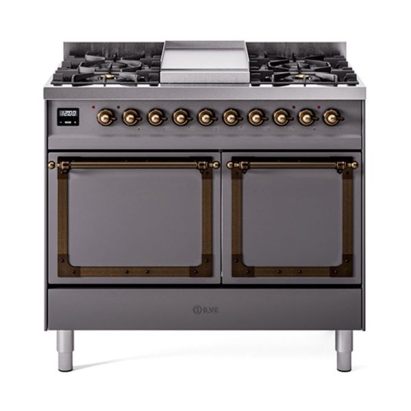 ILVE Nostalgie II Noblesse 40?? Dual Fuel Freestanding Range 6 Sealed Burners + Griddle with Solid Door - UND40FQNMP - Image 26