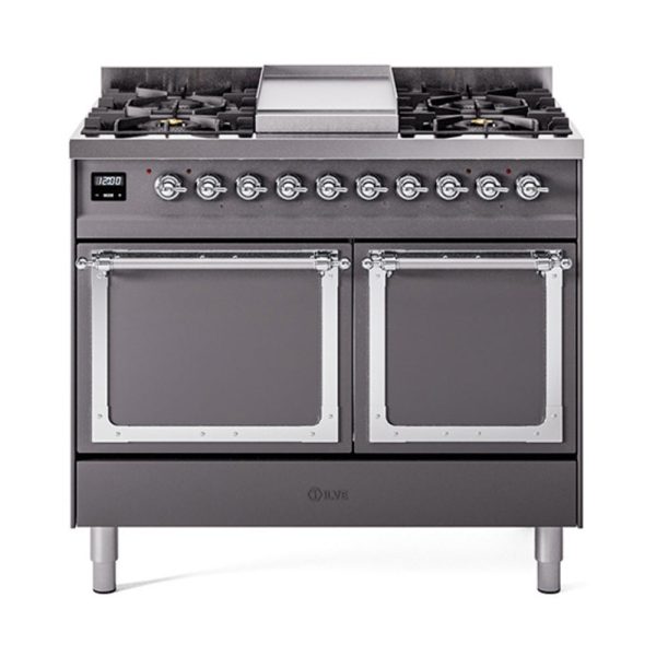 ILVE Nostalgie II Noblesse 40?? Dual Fuel Freestanding Range 6 Sealed Burners + Griddle with Solid Door - UND40FQNMP - Image 27