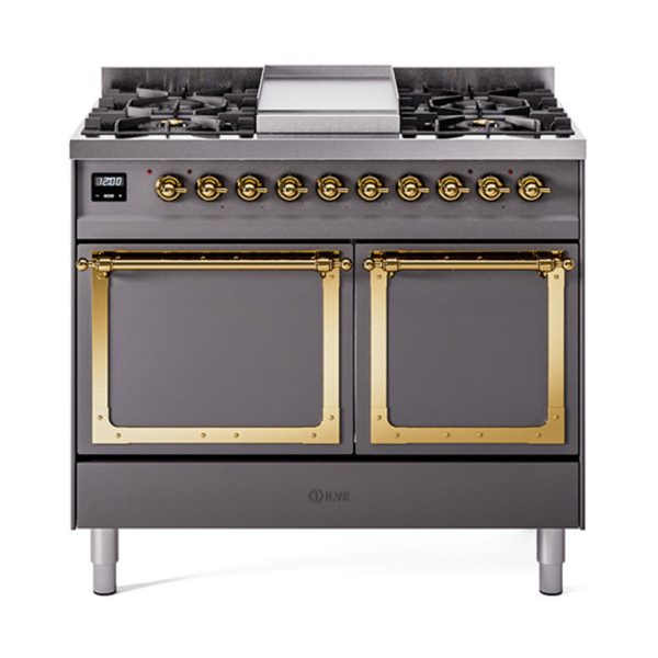 ILVE Nostalgie II Noblesse 40?? Dual Fuel Freestanding Range 6 Sealed Burners + Griddle with Solid Door - UND40FQNMP - Image 28