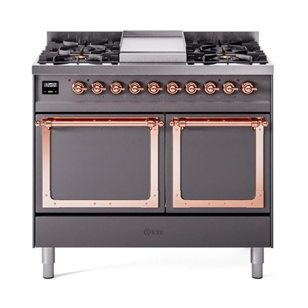 ILVE Nostalgie II Noblesse 40?? Dual Fuel Freestanding Range 6 Sealed Burners + Griddle with Solid Door - UND40FQNMP - Image 29