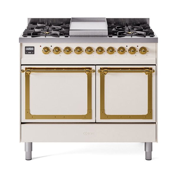 ILVE Nostalgie II Noblesse 40?? Dual Fuel Freestanding Range 6 Sealed Burners + Griddle with Solid Door - UND40FQNMP - Image 4