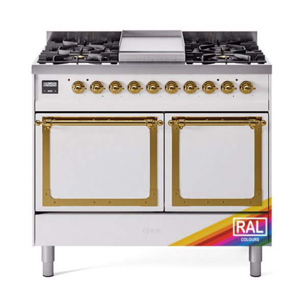 ILVE Nostalgie II Noblesse 40?? Dual Fuel Freestanding Range 6 Sealed Burners + Griddle with Solid Door - UND40FQNMP - Image 32