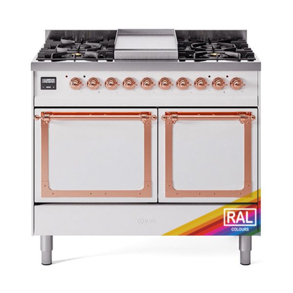 ILVE Nostalgie II Noblesse 40?? Dual Fuel Freestanding Range 6 Sealed Burners + Griddle with Solid Door - UND40FQNMP - Image 33
