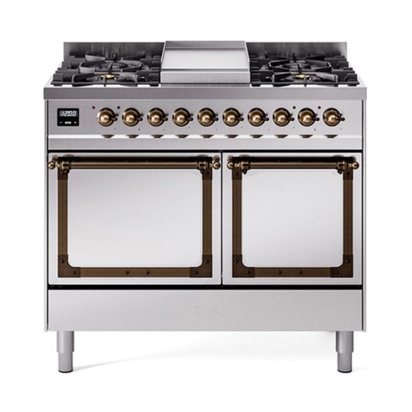 ILVE Nostalgie II Noblesse 40?? Dual Fuel Freestanding Range 6 Sealed Burners + Griddle with Solid Door - UND40FQNMP - Image 34