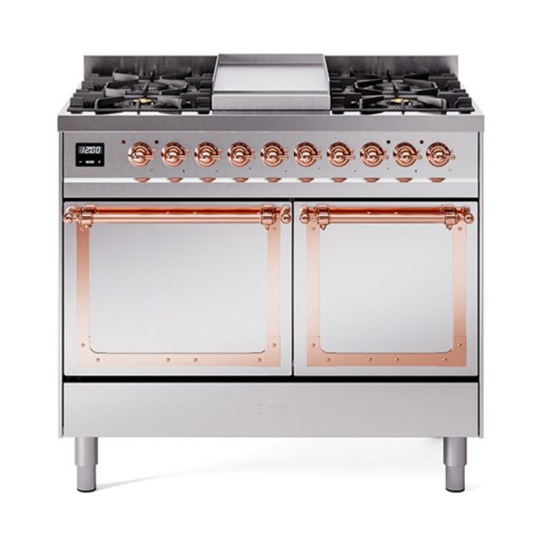 ILVE Nostalgie II Noblesse 40?? Dual Fuel Freestanding Range 6 Sealed Burners + Griddle with Solid Door - UND40FQNMP - Image 37