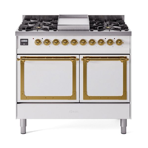 ILVE Nostalgie II Noblesse 40?? Dual Fuel Freestanding Range 6 Sealed Burners + Griddle with Solid Door - UND40FQNMP - Image 40
