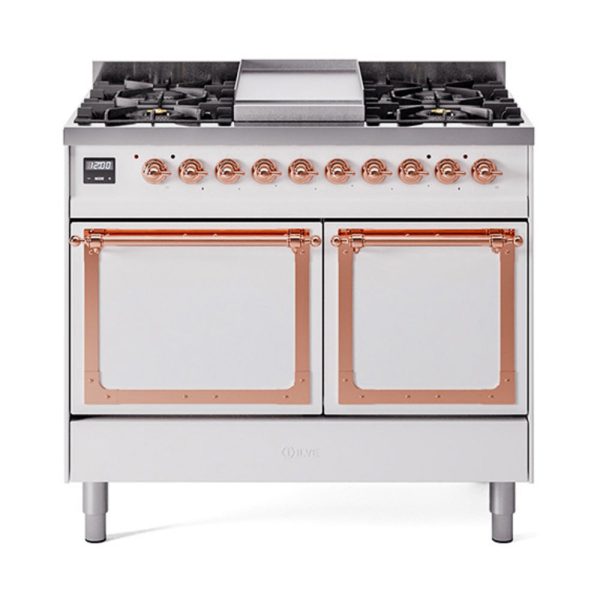 ILVE Nostalgie II Noblesse 40?? Dual Fuel Freestanding Range 6 Sealed Burners + Griddle with Solid Door - UND40FQNMP - Image 41