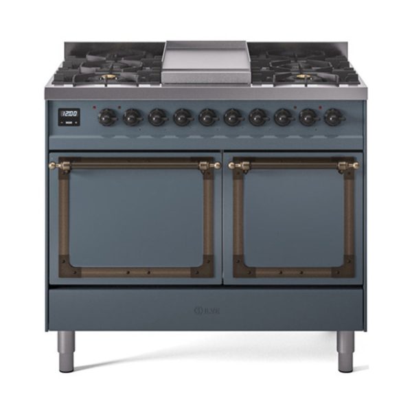 ILVE Nostalgie II Noblesse 40?? Dual Fuel Freestanding Range 6 Sealed Burners + Griddle with Solid Door - UND40FQNMP - Image 6