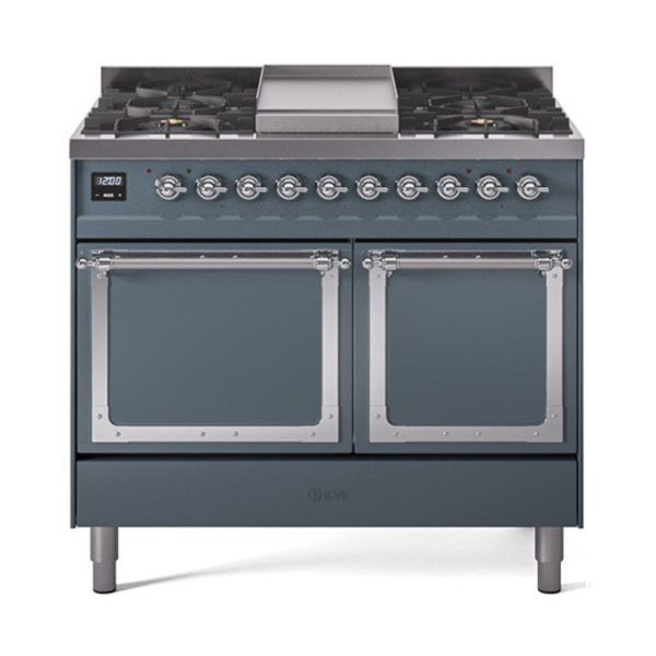 ILVE Nostalgie II Noblesse 40?? Dual Fuel Freestanding Range 6 Sealed Burners + Griddle with Solid Door - UND40FQNMP - Image 7