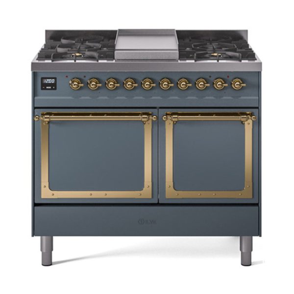 ILVE Nostalgie II Noblesse 40?? Dual Fuel Freestanding Range 6 Sealed Burners + Griddle with Solid Door - UND40FQNMP - Image 8