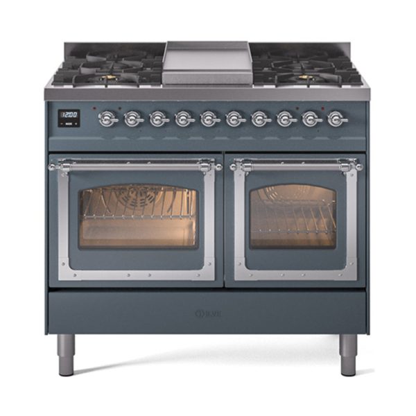 ILVE Nostalgie II Noblesse 40" Dual Fuel Freestanding Range with 9 Sealed Burners + Griddle Triple Glass Door - UND40FNMP - Image 7