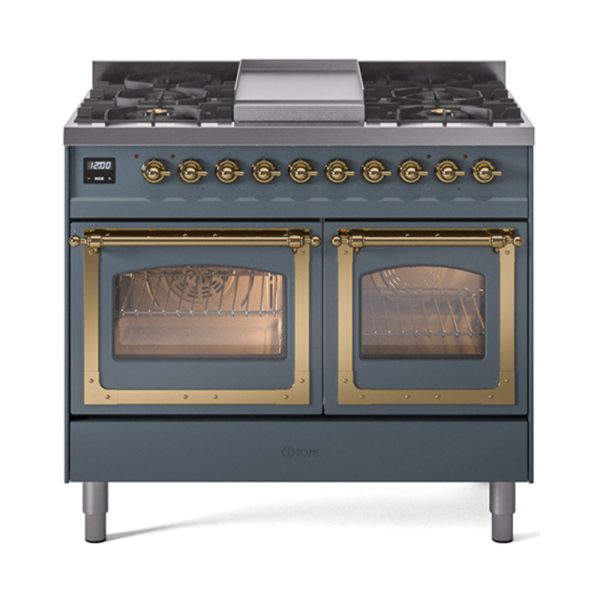 ILVE Nostalgie II Noblesse 40" Dual Fuel Freestanding Range with 9 Sealed Burners + Griddle Triple Glass Door - UND40FNMP - Image 8