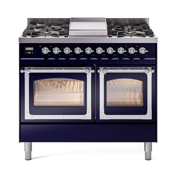 ILVE Nostalgie II Noblesse 40" Dual Fuel Freestanding Range with 9 Sealed Burners + Griddle Triple Glass Door - UND40FNMP - Image 23