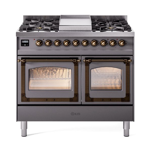 ILVE Nostalgie II Noblesse 40" Dual Fuel Freestanding Range with 9 Sealed Burners + Griddle Triple Glass Door - UND40FNMP - Image 26