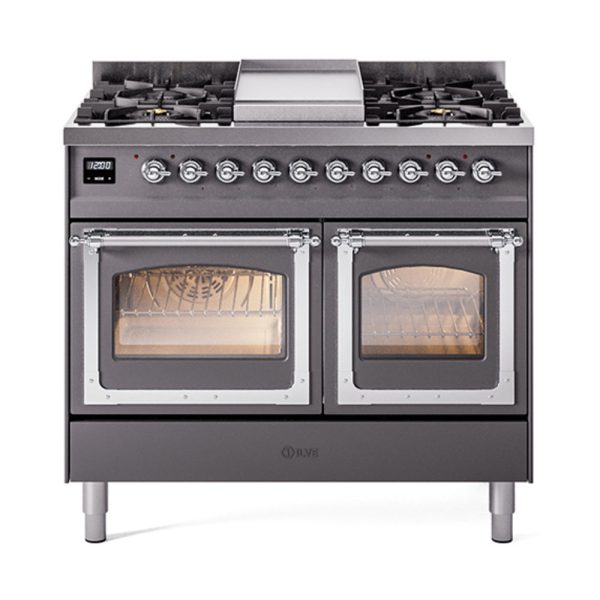 ILVE Nostalgie II Noblesse 40" Dual Fuel Freestanding Range with 9 Sealed Burners + Griddle Triple Glass Door - UND40FNMP - Image 27