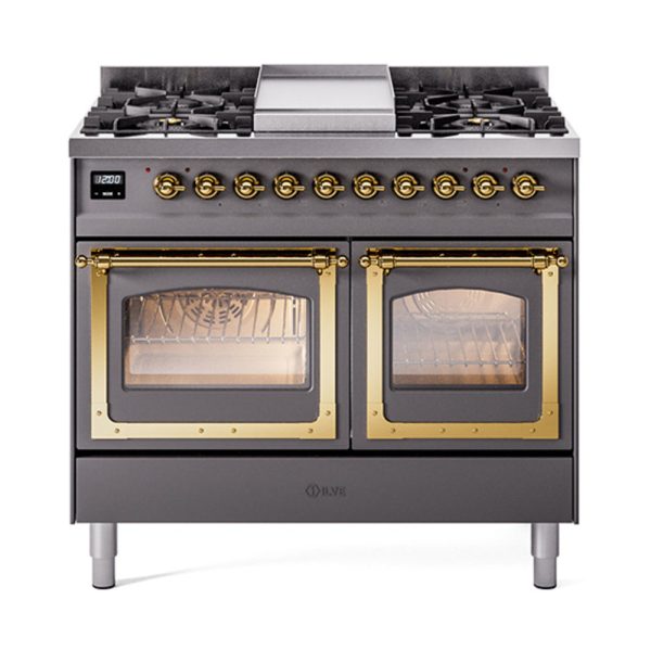ILVE Nostalgie II Noblesse 40" Dual Fuel Freestanding Range with 9 Sealed Burners + Griddle Triple Glass Door - UND40FNMP - Image 28
