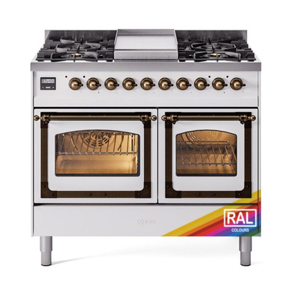 ILVE Nostalgie II Noblesse 40" Dual Fuel Freestanding Range with 9 Sealed Burners + Griddle Triple Glass Door - UND40FNMP - Image 30