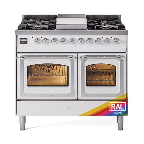 ILVE Nostalgie II Noblesse 40" Dual Fuel Freestanding Range with 9 Sealed Burners + Griddle Triple Glass Door - UND40FNMP - Image 31