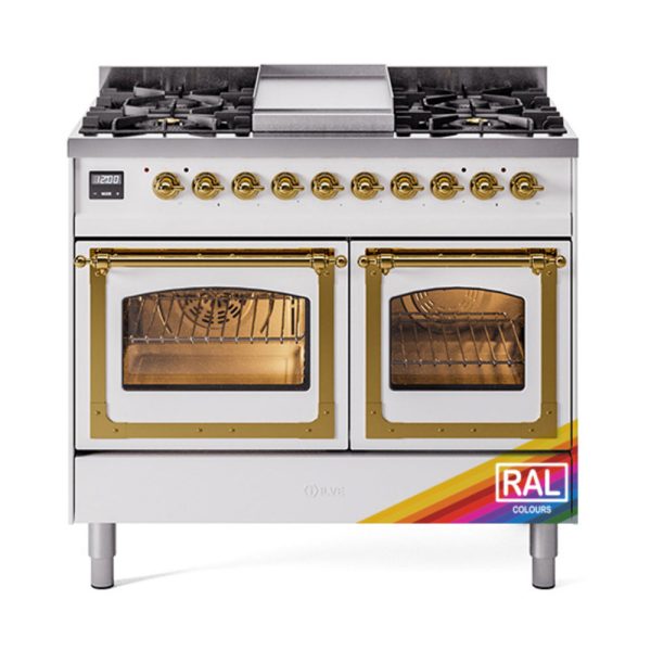 ILVE Nostalgie II Noblesse 40" Dual Fuel Freestanding Range with 9 Sealed Burners + Griddle Triple Glass Door - UND40FNMP - Image 32