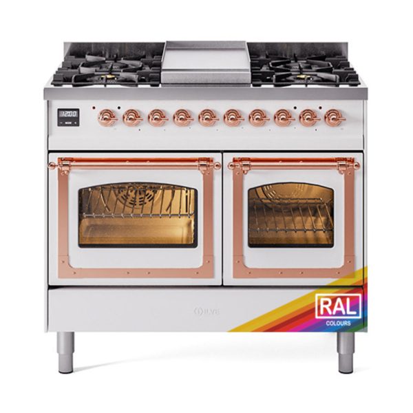 ILVE Nostalgie II Noblesse 40" Dual Fuel Freestanding Range with 9 Sealed Burners + Griddle Triple Glass Door - UND40FNMP - Image 33