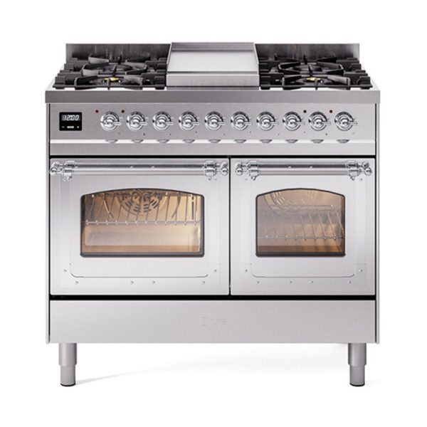 ILVE Nostalgie II Noblesse 40" Dual Fuel Freestanding Range with 9 Sealed Burners + Griddle Triple Glass Door - UND40FNMP - Image 35