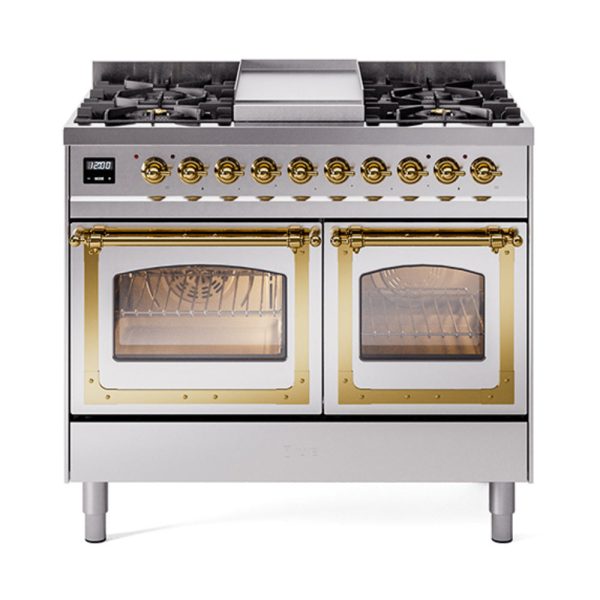 ILVE Nostalgie II Noblesse 40" Dual Fuel Freestanding Range with 9 Sealed Burners + Griddle Triple Glass Door - UND40FNMP - Image 36