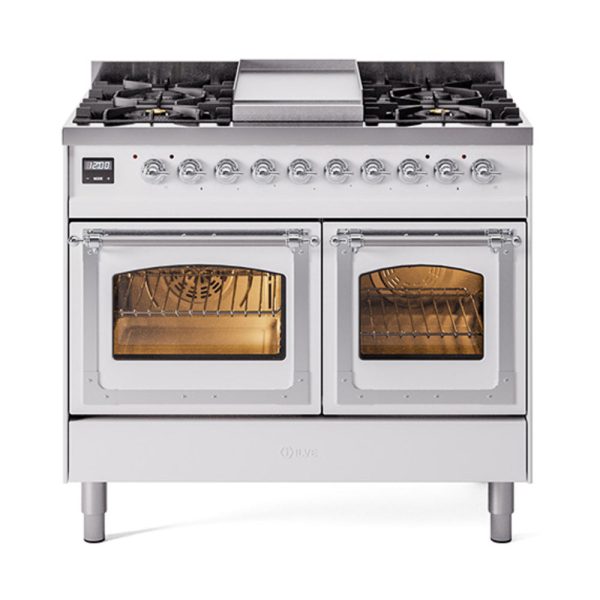 ILVE Nostalgie II Noblesse 40" Dual Fuel Freestanding Range with 9 Sealed Burners + Griddle Triple Glass Door - UND40FNMP - Image 39