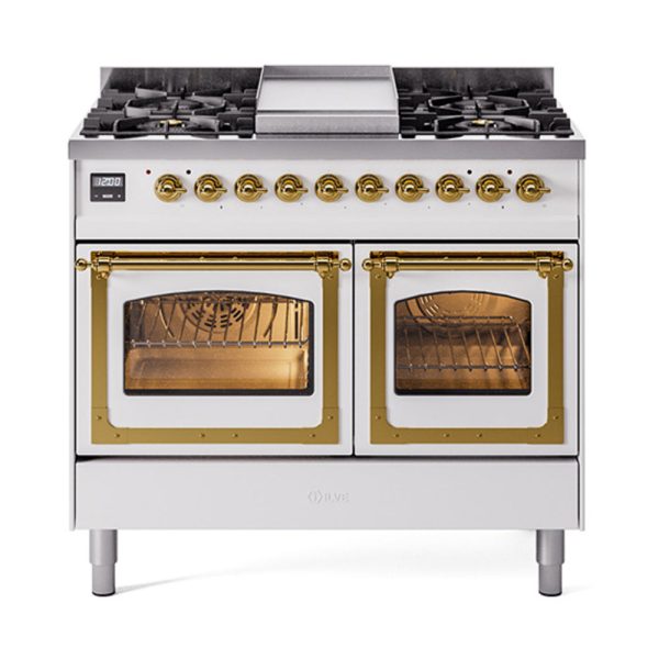 ILVE Nostalgie II Noblesse 40" Dual Fuel Freestanding Range with 9 Sealed Burners + Griddle Triple Glass Door - UND40FNMP - Image 40