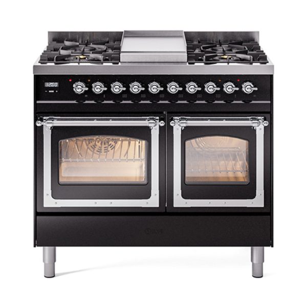 ILVE Nostalgie II Noblesse 40" Dual Fuel Freestanding Range with 9 Sealed Burners + Griddle Triple Glass Door - UND40FNMP - Image 11