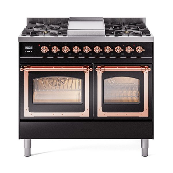 ILVE Nostalgie II Noblesse 40" Dual Fuel Freestanding Range with 9 Sealed Burners + Griddle Triple Glass Door - UND40FNMP - Image 13