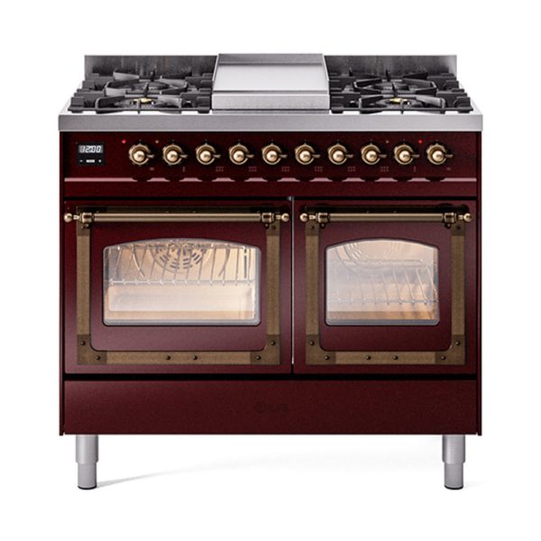 ILVE Nostalgie II Noblesse 40" Dual Fuel Freestanding Range with 9 Sealed Burners + Griddle Triple Glass Door - UND40FNMP - Image 14