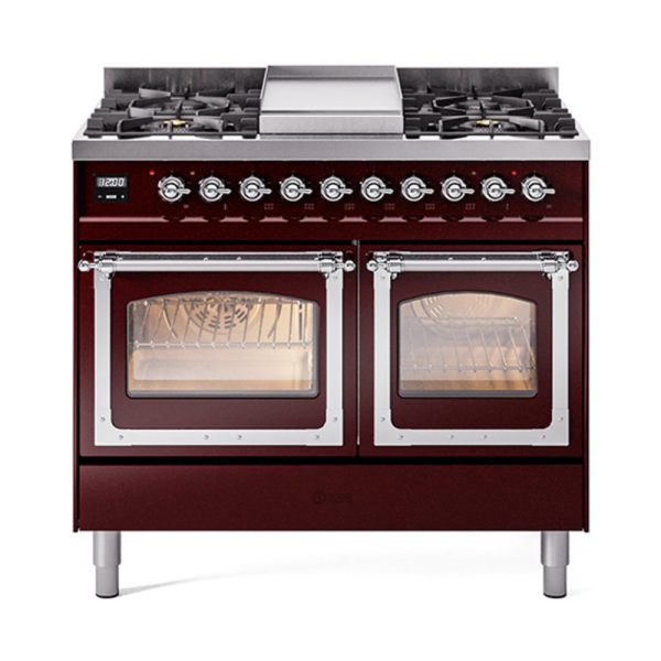 ILVE Nostalgie II Noblesse 40" Dual Fuel Freestanding Range with 9 Sealed Burners + Griddle Triple Glass Door - UND40FNMP - Image 15