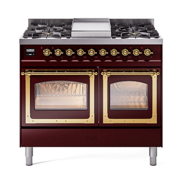 ILVE Nostalgie II Noblesse 40" Dual Fuel Freestanding Range with 9 Sealed Burners + Griddle Triple Glass Door - UND40FNMP - Image 16