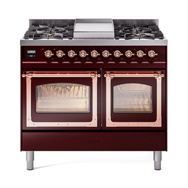 ILVE Nostalgie II Noblesse 40" Dual Fuel Freestanding Range with 9 Sealed Burners + Griddle Triple Glass Door - UND40FNMP - Image 17