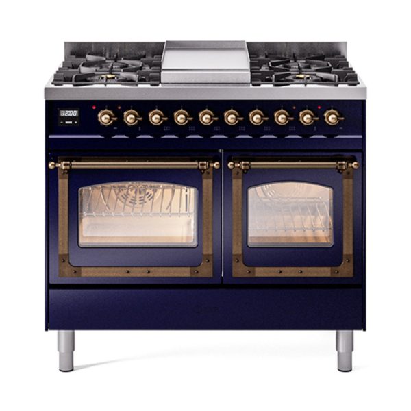 ILVE Nostalgie II Noblesse 40" Dual Fuel Freestanding Range with 9 Sealed Burners + Griddle Triple Glass Door - UND40FNMP - Image 22