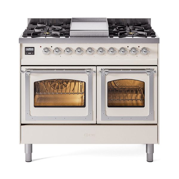 ILVE Nostalgie II Noblesse 40" Dual Fuel Freestanding Range with 9 Sealed Burners + Griddle Triple Glass Door - UND40FNMP - Image 3
