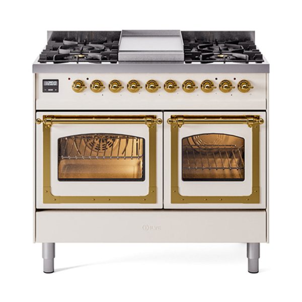 ILVE Nostalgie II Noblesse 40" Dual Fuel Freestanding Range with 9 Sealed Burners + Griddle Triple Glass Door - UND40FNMP - Image 4