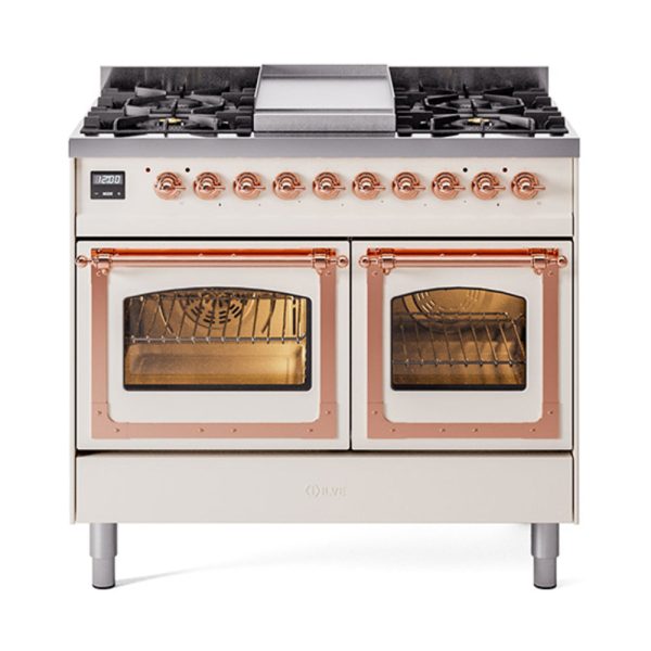 ILVE Nostalgie II Noblesse 40" Dual Fuel Freestanding Range with 9 Sealed Burners + Griddle Triple Glass Door - UND40FNMP - Image 5