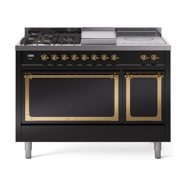 ILVE Nostalgie II Noblesse 48" Dual Fuel Freestanding Range 5 Sealed Burners + Griddle + French Top with Solid Door - UN48FSQNMP - Image 12