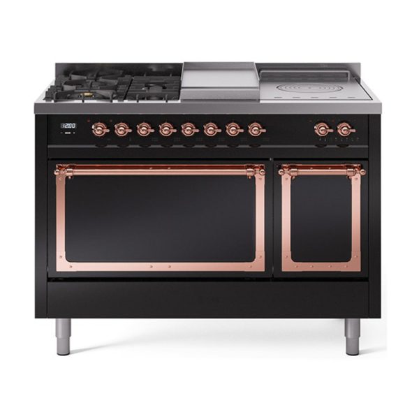 ILVE Nostalgie II Noblesse 48" Dual Fuel Freestanding Range 5 Sealed Burners + Griddle + French Top with Solid Door - UN48FSQNMP - Image 13