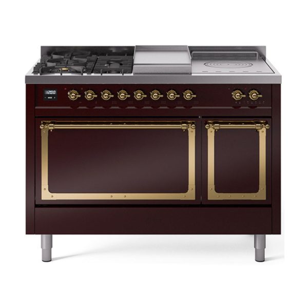 ILVE Nostalgie II Noblesse 48" Dual Fuel Freestanding Range 5 Sealed Burners + Griddle + French Top with Solid Door - UN48FSQNMP - Image 16