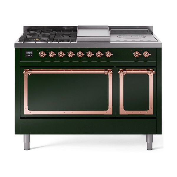 ILVE Nostalgie II Noblesse 48" Dual Fuel Freestanding Range 5 Sealed Burners + Griddle + French Top with Solid Door - UN48FSQNMP - Image 21