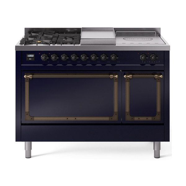ILVE Nostalgie II Noblesse 48" Dual Fuel Freestanding Range 5 Sealed Burners + Griddle + French Top with Solid Door - UN48FSQNMP - Image 22