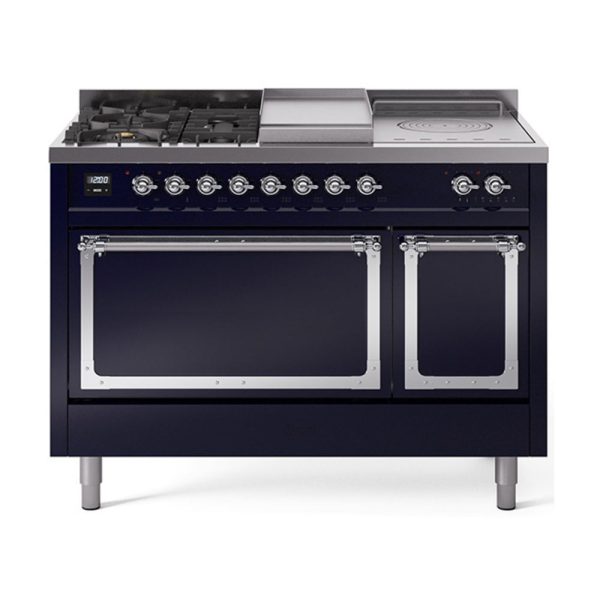 ILVE Nostalgie II Noblesse 48" Dual Fuel Freestanding Range 5 Sealed Burners + Griddle + French Top with Solid Door - UN48FSQNMP - Image 23
