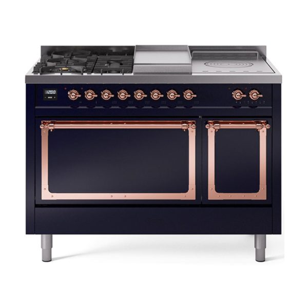 ILVE Nostalgie II Noblesse 48" Dual Fuel Freestanding Range 5 Sealed Burners + Griddle + French Top with Solid Door - UN48FSQNMP - Image 25