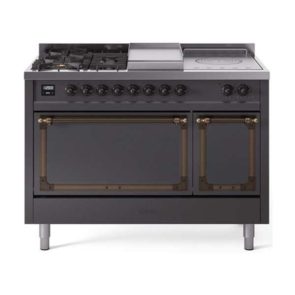ILVE Nostalgie II Noblesse 48" Dual Fuel Freestanding Range 5 Sealed Burners + Griddle + French Top with Solid Door - UN48FSQNMP - Image 26