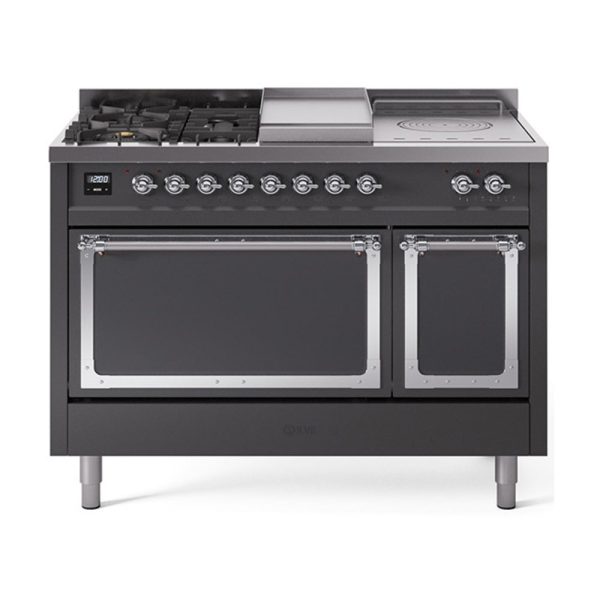 ILVE Nostalgie II Noblesse 48" Dual Fuel Freestanding Range 5 Sealed Burners + Griddle + French Top with Solid Door - UN48FSQNMP - Image 27