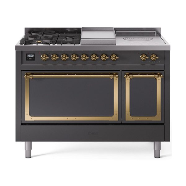 ILVE Nostalgie II Noblesse 48" Dual Fuel Freestanding Range 5 Sealed Burners + Griddle + French Top with Solid Door - UN48FSQNMP - Image 28
