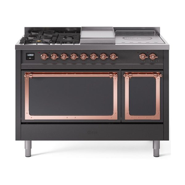 ILVE Nostalgie II Noblesse 48" Dual Fuel Freestanding Range 5 Sealed Burners + Griddle + French Top with Solid Door - UN48FSQNMP - Image 29